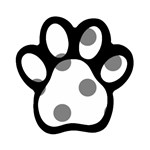 Polka Dots - Gray on White Magnet (Paw Print)