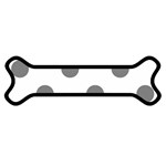 Polka Dots - Gray on White Magnet (Dog Bone)