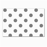 Polka Dots - Gray on White Postcard 4  x 6 