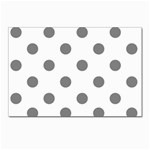 Polka Dots - Gray on White Postcard 5  x 7 