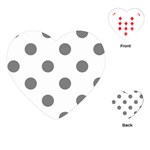Polka Dots - Gray on White Playing Cards (Heart)