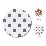 Polka Dots - Gray on White Playing Cards (Round)