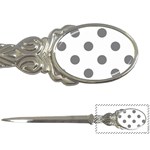 Polka Dots - Gray on White Letter Opener