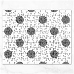 Polka Dots - Gray on White Jigsaw Puzzle (Rectangular)