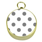 Polka Dots - Gray on White Gold Compass