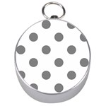 Polka Dots - Gray on White Silver Compass