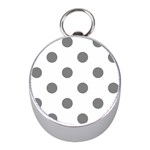 Polka Dots - Gray on White Silver Compass (Mini)
