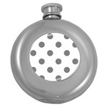 Polka Dots - Gray on White Hip Flask (5 oz)
