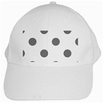 Polka Dots - Gray on White White Cap