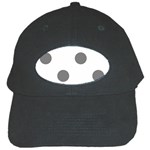 Polka Dots - Gray on White Black Cap