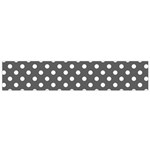 Polka Dots - White on Dark Gray Flano Scarf (Small)