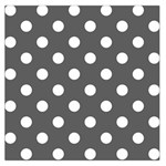 Polka Dots - White on Dark Gray Large Satin Scarf (Square)