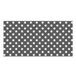 Polka Dots - White on Dark Gray Satin Shawl