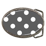 Polka Dots - White on Dark Gray Belt Buckle