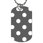 Polka Dots - White on Dark Gray Dog Tag (Two Sides)