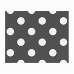 Polka Dots - White on Dark Gray Small Glasses Cloth (2 Sides)