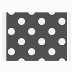 Polka Dots - White on Dark Gray Large Glasses Cloth (2 Sides)
