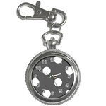 Polka Dots - White on Dark Gray Key Chain Watch