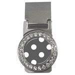Polka Dots - White on Dark Gray Money Clip (CZ)