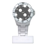 Polka Dots - White on Dark Gray Nurses Watch