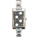 Polka Dots - White on Dark Gray Rectangle Italian Charm Watch