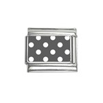 Polka Dots - White on Dark Gray Italian Charm (9mm)