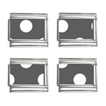 Polka Dots - White on Dark Gray 9mm Italian Charm (4 pack)