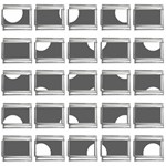 Polka Dots - White on Dark Gray 9mm Italian Charm (25 pack)