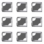 Polka Dots - White on Dark Gray Mega Link Italian Charm (9 pack)