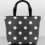 Polka Dots - White on Dark Gray Bucket Bag