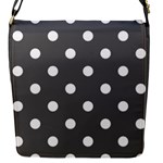 Polka Dots - White on Dark Gray Flap Closure Messenger Bag (S)