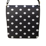 Polka Dots - White on Dark Gray Flap Closure Messenger Bag (L)