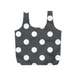 Polka Dots - White on Dark Gray Full Print Recycle Bag (S)
