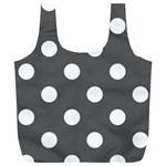 Polka Dots - White on Dark Gray Full Print Recycle Bag (XL)
