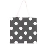 Polka Dots - White on Dark Gray Grocery Light Tote Bag