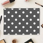Polka Dots - White on Dark Gray Cosmetic Bag (XL)
