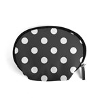 Polka Dots - White on Dark Gray Accessory Pouch (Small)