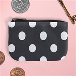 Polka Dots - White on Dark Gray Mini Coin Purse