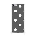 Polka Dots - White on Dark Gray Apple iPhone 6/6S Silicone Case (Transparent)