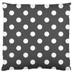 Polka Dots - White on Dark Gray Standard Flano Cushion Case (One Side)