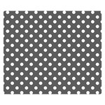 Polka Dots - White on Dark Gray Double Sided Flano Blanket (Small)