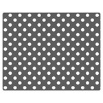 Polka Dots - White on Dark Gray Double Sided Flano Blanket (Medium)