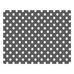 Polka Dots - White on Dark Gray Double Sided Flano Blanket (Large)