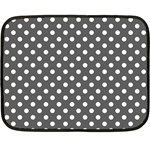 Polka Dots - White on Dark Gray Double Sided Fleece Blanket (Mini)