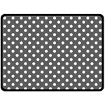 Polka Dots - White on Dark Gray Fleece Blanket (Large) (One Side)