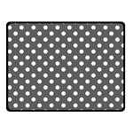 Polka Dots - White on Dark Gray Fleece Blanket (Small) (One Side)