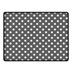 Polka Dots - White on Dark Gray Double Sided Fleece Blanket (Small) (Two Sides)
