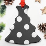 Polka Dots - White on Dark Gray Christmas Tree Ornament (Two Sides)