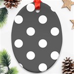 Polka Dots - White on Dark Gray Ornament (Oval)