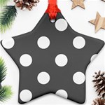 Polka Dots - White on Dark Gray Star Ornament (Two Sides)